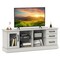 63 Inches Entertainment Center with 3 Storage Drawers and Removable Glass Shelves